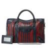 Balenciaga "Classic City" Small Striped Satchel in Arena Leather