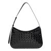 Bottega Veneta Flap Shoulder Bag in Weaved Patent Leather