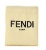 Fendi FF Logo Gray & Blue Pebbled Calf Leather Card Case