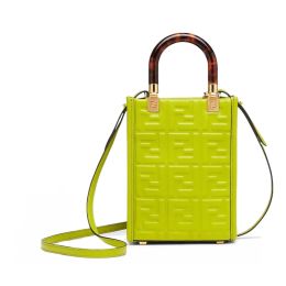 Fendi Mini "Sunshine" Calf Leather Shopper/Tote - Wasabi Green