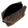 Fendi "FF" Small Vertigo Brown Cosmetic Bag in Coated Canvas