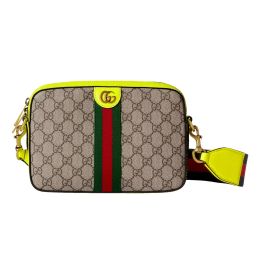 Gucci Ophidia Crossbody in GG Supreme Canvas w/ Web Stripe