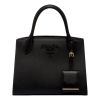 Prada Handbag/Tote Bag w/ Web Strap in Safiano Calf Leather