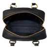 Prada Satchel in Luxurious Calf Leather w/ Striped Strap - Black