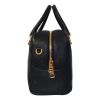 Prada Satchel in Luxurious Calf Leather w/ Striped Strap - Black