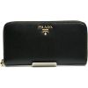 Prada Wrap-Around Zipper Wallet in Vitello Move Calf Leather