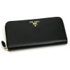 Prada Wrap-Around Zipper Wallet in Vitello Move Calf Leather