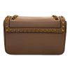 Prada "Pattina" Studded Crossbody Bag in Calf Leather - Beige