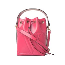 Valentino Garavani “V Logo Walk” Pink Calf Leather Bucket Bag