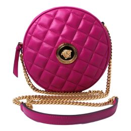 Versace "La Medusa" Round Shoulder Bag in Quilt Calf Leather