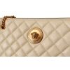 Versace “La Medusa” Ivory Quilted Calf Leather Shoulder Bag