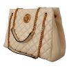 Versace “La Medusa” Ivory Quilted Calf Leather Shoulder Bag