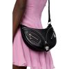 Versace "Repeat La Medusa" Calf Leather Shoulder Bag - Black