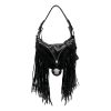 Versace "Repeat Fringe La Medusa" Calf Leather Shoulder Bag