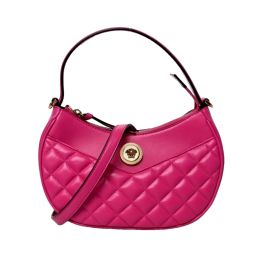 Versace "La Medusa" Half Moon Handbag in Quilted Calf Leather