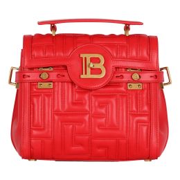 Balmain “B-Buzz 23” Quilted Lambskin Shoulder Crossbody Bag (Please choose color: Red)