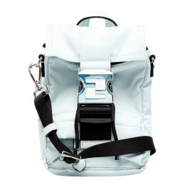 Fendi “Fendiness” Buckle Mini Backpack in Regenerated Nylon (Please choose color: Cyber Blue)