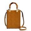 Fendi FF Zucca Print Leather Sunshine Shopper/Crossbody Bag