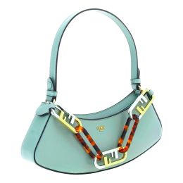 Fendi "O' Lock Swing" Luxurious Calf Leather Shoulder Bag (Please choose color: Tiffany Blue)