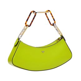 Fendi "O' Lock Swing" Luxurious Calf Leather Shoulder Bag (Please choose color: Wasabi Green)