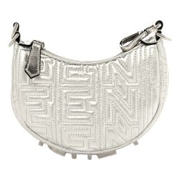 Fendi/Marc Jacobs "Fendigraphy" Calf Leather Nano Hobo Bag (Please choose color: Silver)