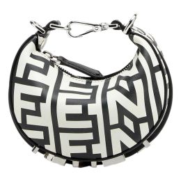 Fendi/Marc Jacobs "Fendigraphy" Calf Leather Nano Hobo Bag (Please choose color: Classic Black & White)