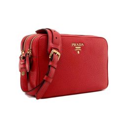 Prada Crossbody/Camera Bag in Soft Vitello Phenix Calf Leather (Please choose color: Red)