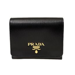 Prada Small Trifold Wallet in Vitello Move Calf Leather (Please choose color: Classic Black)