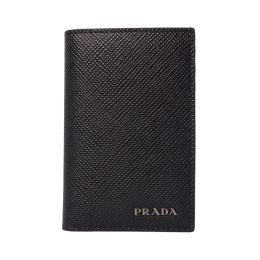 Prada Men's Vertical Bifold Card Holder in Safiano Calf Leather (Please choose color: Classic Black)