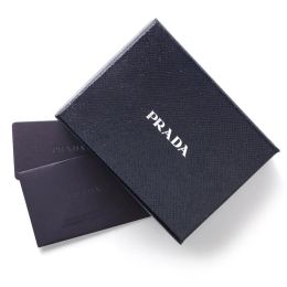 Prada Vertical Card Holder in Vitello Micro Grained Calf Leather (Please choose color: Classic Black)