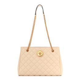 Versace “La Medusa” Shoulder Bag in Quilted Napa Calf Leather (Please choose color: Beige)